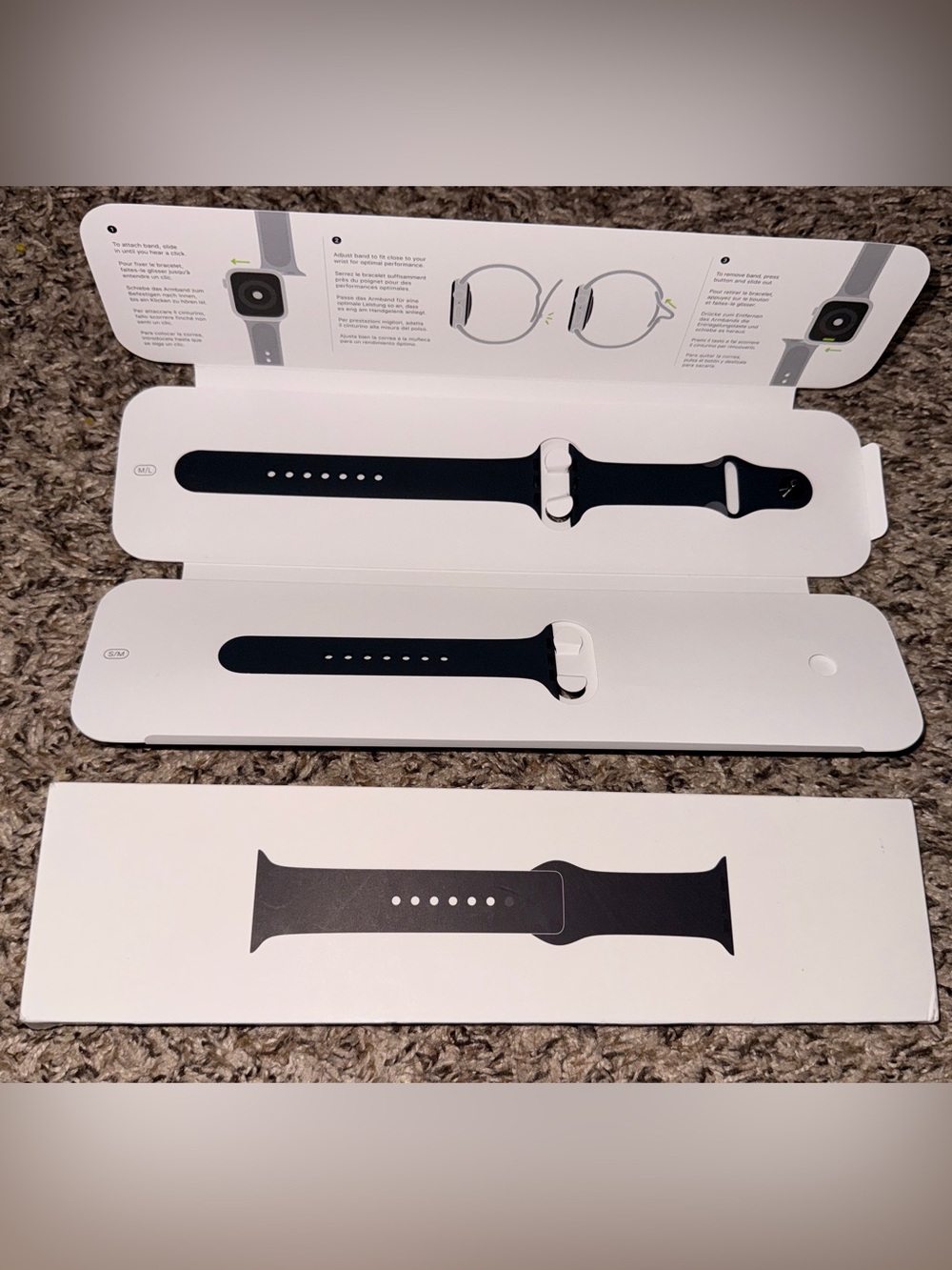 Apple Black Silicone Sport Band for Apple Watch - 44MM